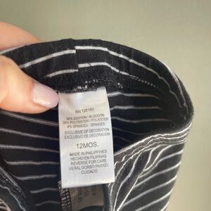 Black and White Striped Baby Leggings